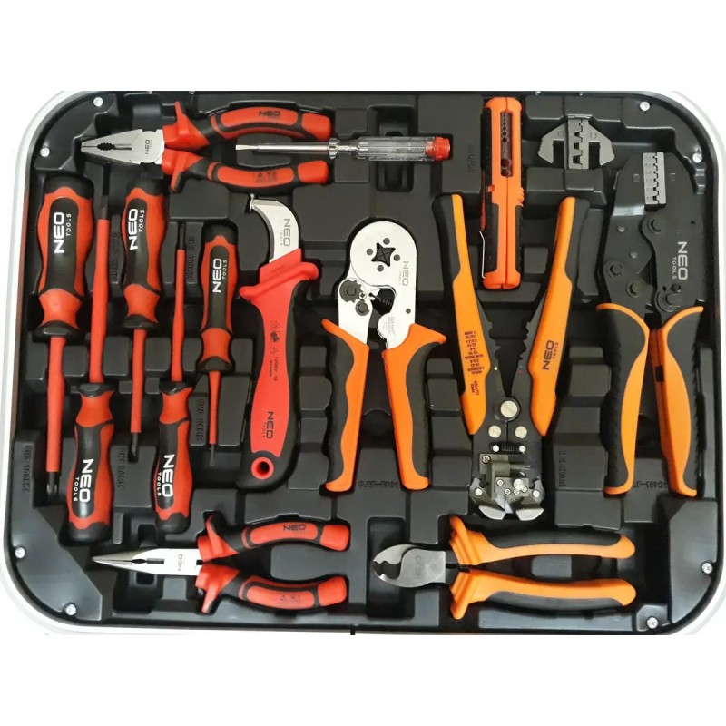 Neo Tools Набір інструментів для електрика, 1000 В, 1/2", 1/4", CrV, 108 шт.