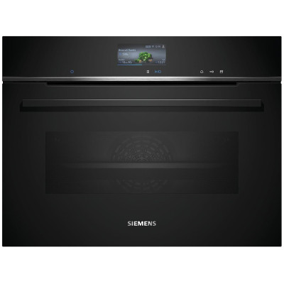 Siemens Духовий шафа електричний компактний, 47л, A+, дисплей, конвекція, чорний