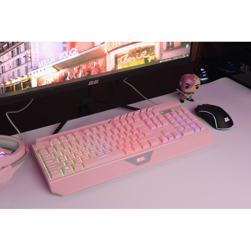 2E Gaming Клавіатура KG315 RGB USB Pink Ukr