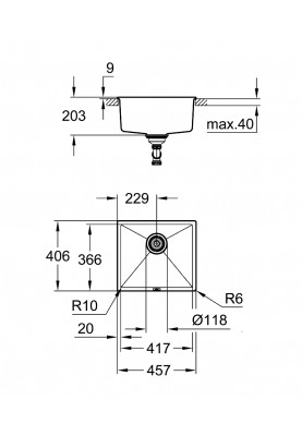 Grohe Набір для кухні K700U гранітна мийка 31653AP0 + зміш. 30270GN0 + дозатор 40535GN0 + зливний комплект 40997GN0, чорний граніт/матовий прохолодний схід сонця