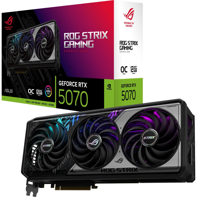 ASUS Відеокарта GeForce RTX 5070 12GB GDDR7 OC ROG-STRIX-RTX5070-O12G-GAMING