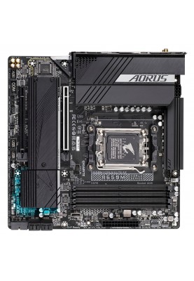 Gigabyte Материнська плата B650M AORUS ELITE AX sAM5 B650 4xDDR5 M.2 HDMI DP mATX