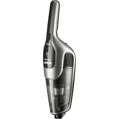 Gorenje Пилосос бездротовий, 165Вт, конт пилок -0.6л, автон. робота до 60хв, HEPA, 2 в 1, підсвічування, індикатор, щітка- електротурбо, сірий Gorenje Пилосос бездротовий, 165Вт, конт пилок -0.6л, автон. робота до 60хв, HEPA, 2 в 1, підсвічування, індикатор, щітка- електротурбо, сірий