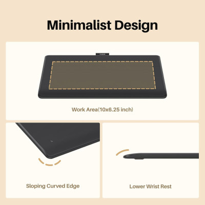 Huion Графічний планшет 10.5"x6.25" Inspiroy Frego M, BT, USB-C, чорний