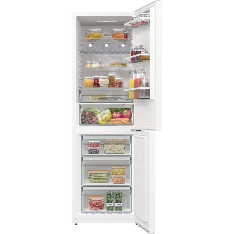 Gorenje Холодильник з нижн. мороз. камерою 185х60х60см, 2 двері, 210(110)л, А++, Total NF, Зона св-ті, Зовн. Диспл, білий