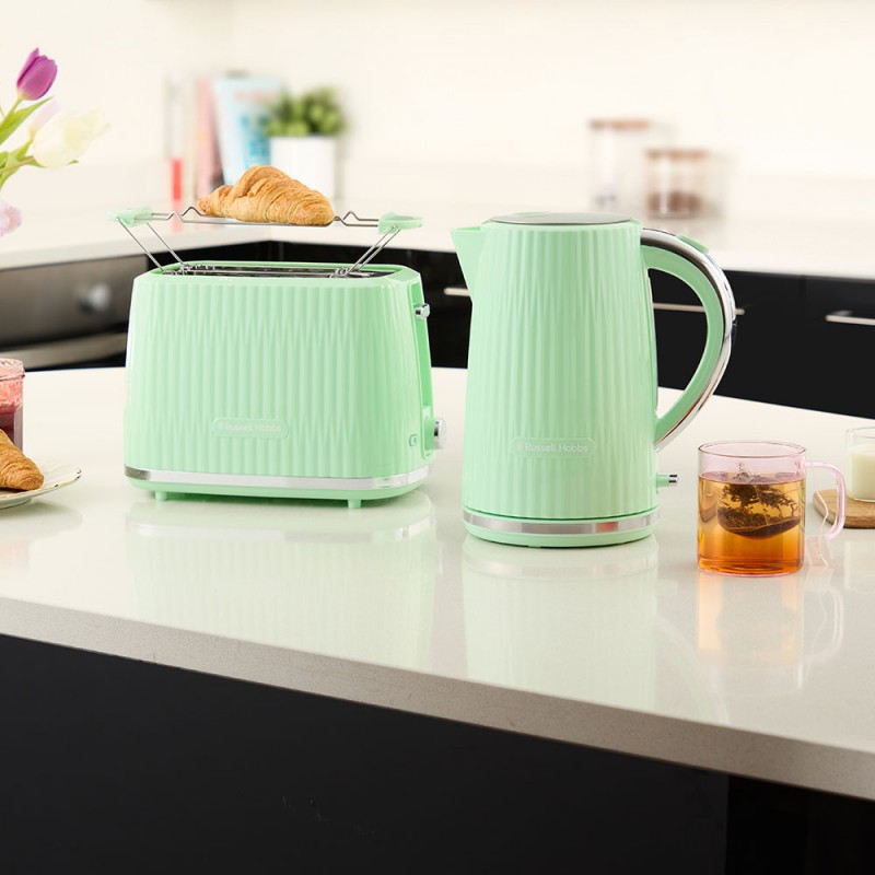 Russell Hobbs Тостер Eden 800Вт, пластик, підігрів, розморожування, фісташковий