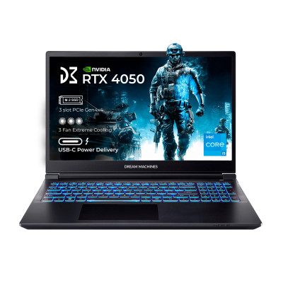 Dream Machines Ноутбук RG4050-15 15.6FHD IPS, Intel i5-14500HX, 32GB, F1TB, NVD4050-6, DOS, чорний