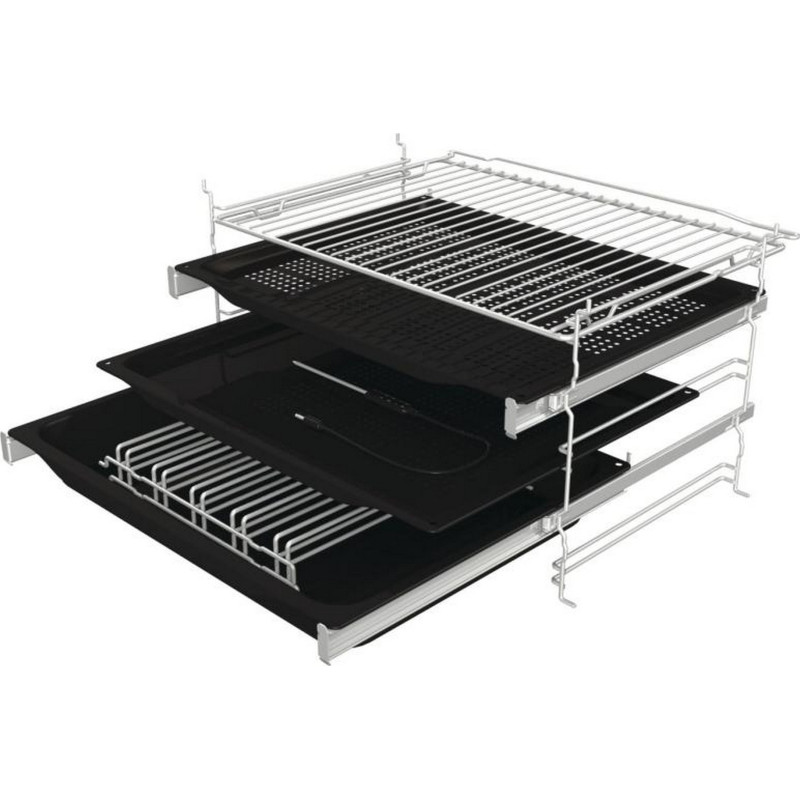 Gorenje Духова шафа електрична, 77л, A+, пара, дисплей, готування на різних рівнях, нерж