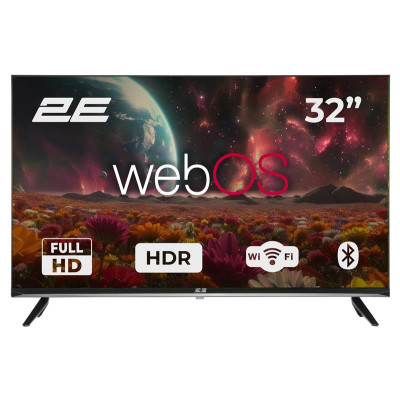 2E Телевізор 32" LED FHD 60Hz Smart WebOS Black