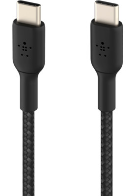Belkin Кабель USB-C > USB-C заряджання/синхронізації 1м, 60Вт, Type-C, плетен, чорний