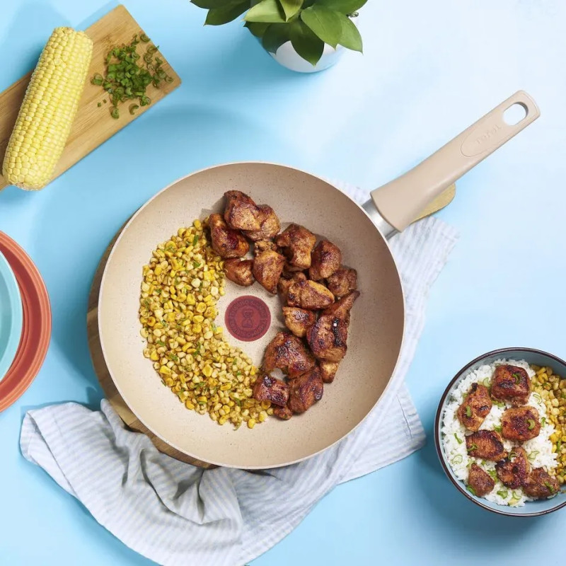 Tefal Сковорода ВОК Delight,28см, алюміній, бакеліт, бежевий