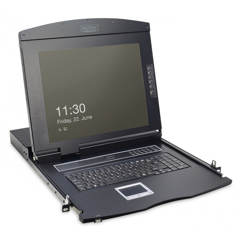 Digitus Консоль 16-port KVM & Touchpad, US keyboard, 17" TFT