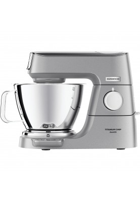 Kenwood Кухонная машина Titanium Chef Baker, 1200Вт, чаша-метал, корпус-метал, насадок-3, вбудовані ваги, дисплей, срібний