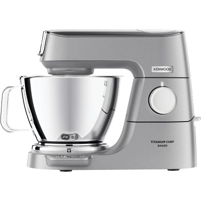 Kenwood Кухонная машина Titanium Chef Baker, 1200Вт, чаша-метал, корпус-метал, насадок-3, вбудовані ваги, дисплей, срібний