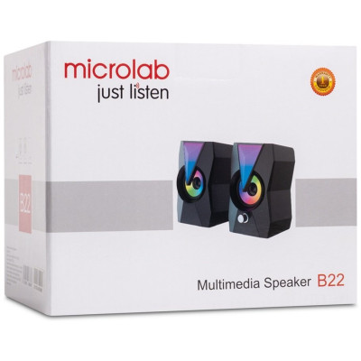 Microlab Акустична система B-22 2.0, USB, mini-jack, чорний Microlab Акустична система B-22 2.0, USB, mini-jack, чорний