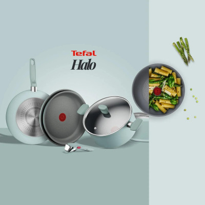 Tefal Сковорода Halo EUCALYPTUS, 24см, алюміній, бакеліт, сірий Tefal Сковорода Halo EUCALYPTUS, 24см, алюміній, бакеліт, сірий