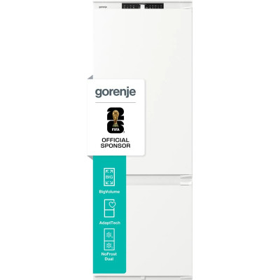 Gorenje Холодильник вбудований з нижн. мороз., 194x69x55см, 2 двері,336(66)л, А++, NF+, Зона св-ті, Диспл, Wi-Fi, Біли