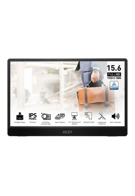 MSI Монітор портативний 15.6" PRO MP161-E2U mHDMI, 2xUSB-C, MM, IPS, Cover