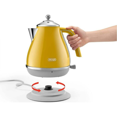 Delonghi Електрочайник DeLonghi Icona Capitals, 1.7л, нержавіюча сталь, жовтий