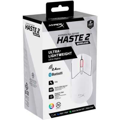 HyperX Миша Pulsefire Haste 2 WL, White HyperX Миша Pulsefire Haste 2 WL, White