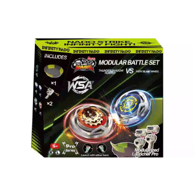 Infinity Nado Набір  Nado VII Pro Series Modular Battle Set Громовий Мисливець Тіней і Вогняне Колесо Вибуху (Thunder Shadow Hunter vs Fiery Blast Wheel)