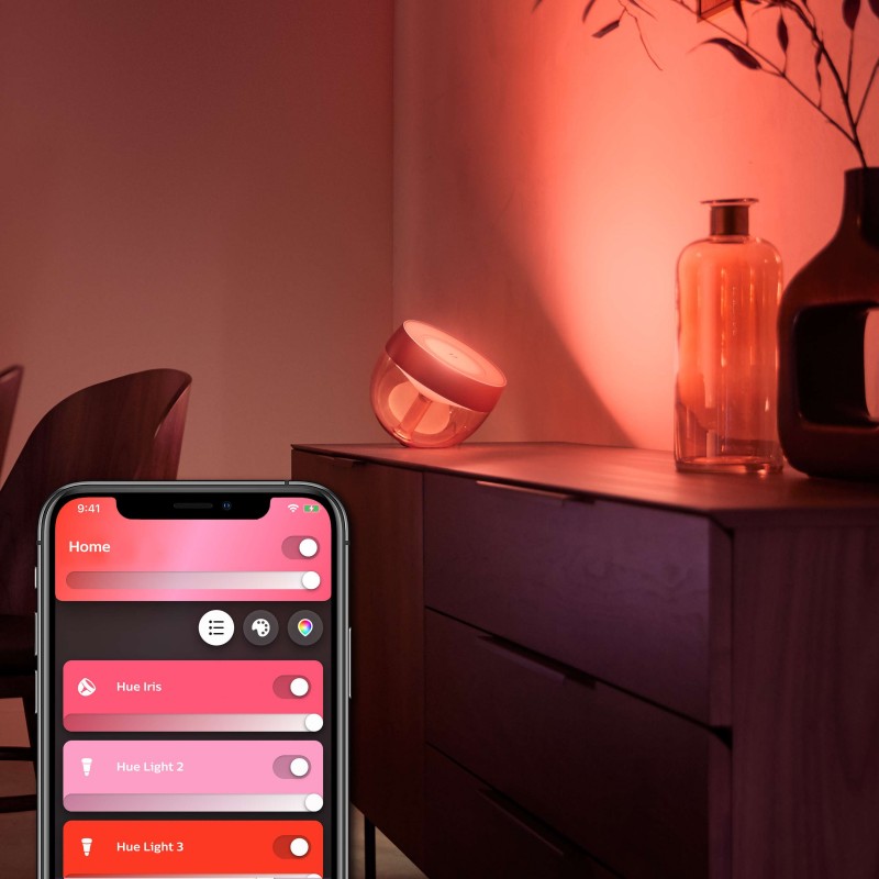 Philips Hue Настільна лампа Iris, 2000K-6500K, Color, Bluetooth, з димером, мідна