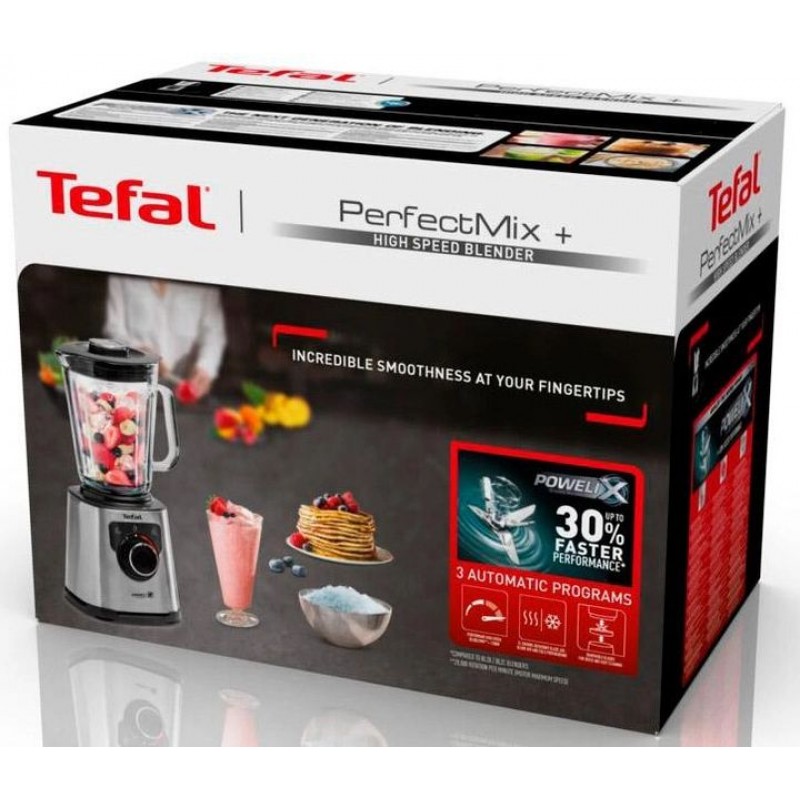 Tefal Блендер стаціонарний Perfect mix+, 1200Вт, чаша-1750мл, скло, сталь-чорний