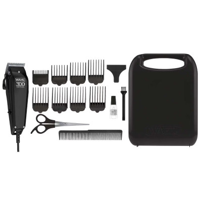Moser Машинка для стрижки Wahl Home Pro 300, мережа, вібраційний мотор, насадок-10, кейс, масло та ножиці у компл., сталь, чорний