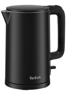 Tefal Електрочайник Thermo Protect, 1.5л, пластик, нержавіюча сталь, чорний