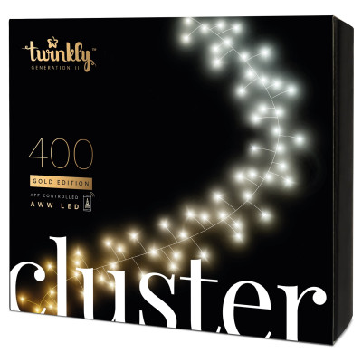 Twinkly Smart LED Гірлянда Twinkly Cluster AWW, 400, Gen II, IP44, довжина 6м, кабель чорний