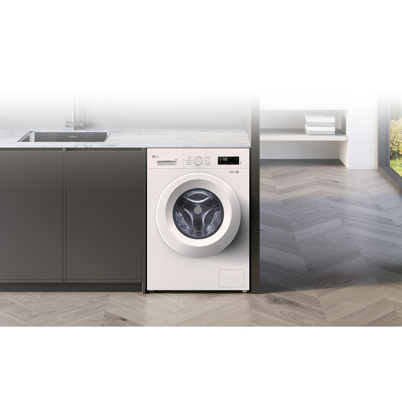 LG Пральна машина, фронтальна, 6 кг, A+++, білий