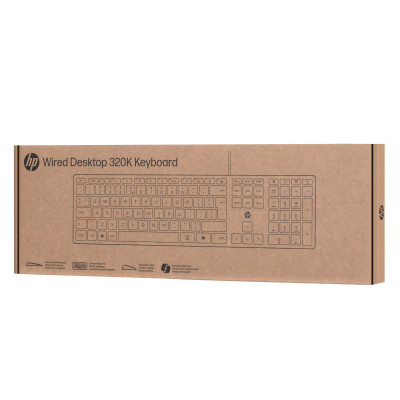 HP Клавіатура мембранна НР 320K, 109key, USB-A, EN/UK, чорний HP Клавіатура мембранна НР 320K, 109key, USB-A, EN/UK, чорний