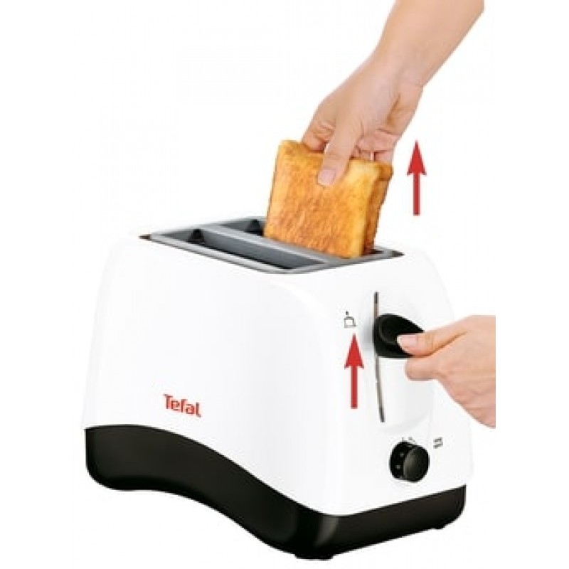 Tefal Тостер Delfini2, 850Вт, пластик, білий+чорний