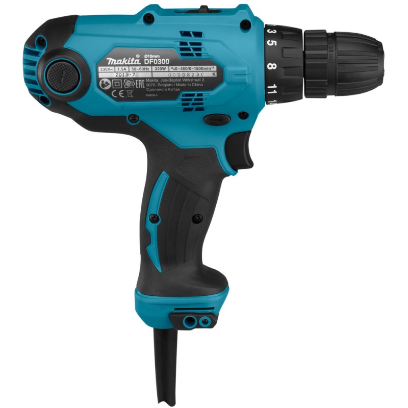 Makita Шурупокрут-дриль DF0300 320Вт 21·42Нм 0–450·0–1500об·хв 1.2кг