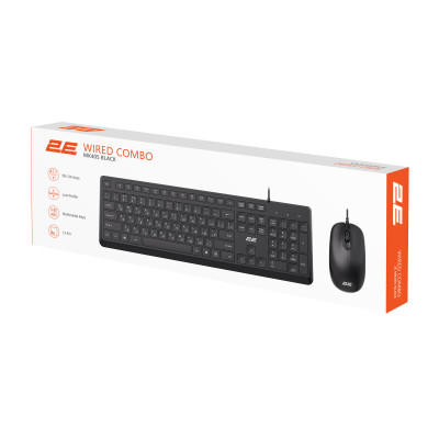 2E Комплект клавіатура та миша MK405 USB-A, EN/UK, чорний