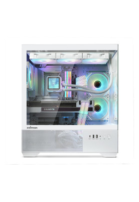 Zalman Корпус Chronix без БР, 1xUSB3.0, 1xUSB2.0, 1x Type C, 2x120мм ARGB Reverse, 1x120мм ARGB, VGA 410мм, LCS ready, TG Side/Front Panel, ATX, білий