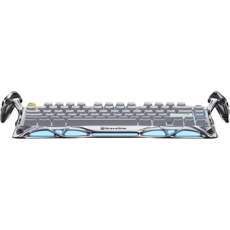 GravaStar Клавіатура механічна GravaStar Mercury K1 Pro 80keys, GravaStar x Kailh Speedy Mint, EN/UKR, BT/WL/USB, сірий
