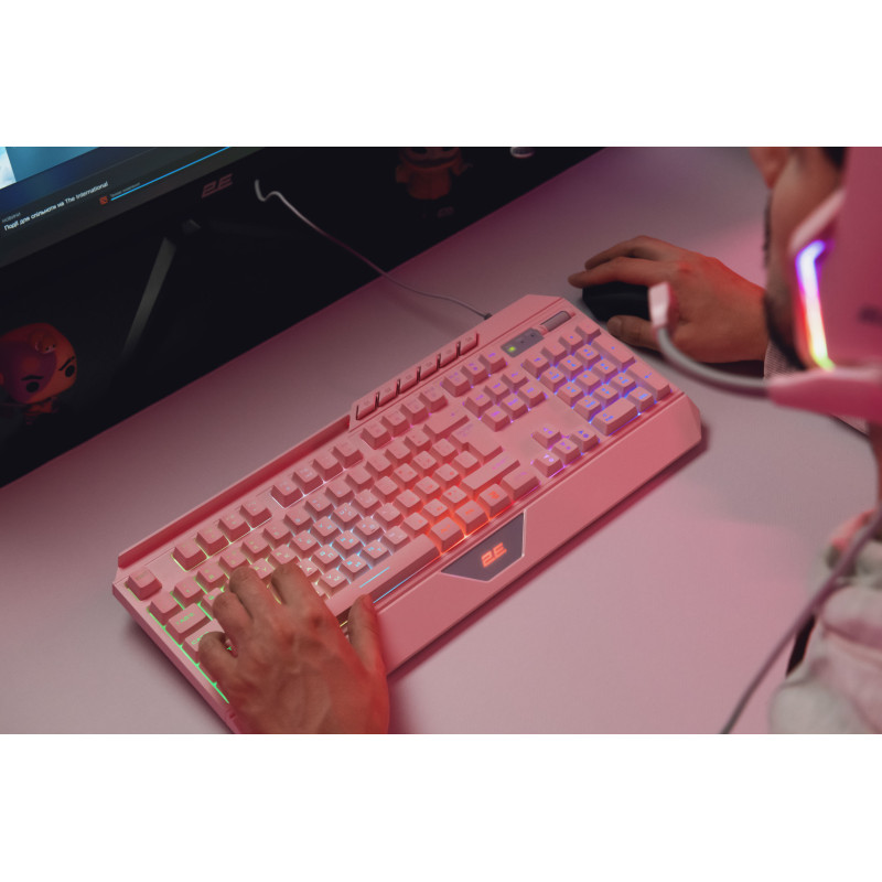 2E Gaming Клавіатура KG315 RGB USB Pink Ukr