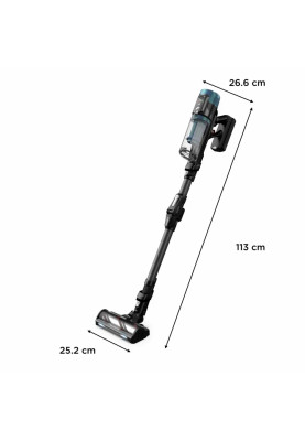 Rowenta Пилосос безпровідний X-Force Flex 14.80 Animal Aqua, 240Вт, вологе прибирання, конт пилок -0.65л, автон. робота до 90хв, HEF system 99,9%, чорно-синій