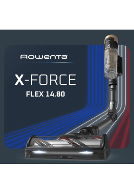 Rowenta Пилосос безпровідний X-Force Flex 14.80 Auto Animal, 240Вт, конт пил -0.65л, автон. робота до 90хв, HEF system 99,9%, чорно-золотий