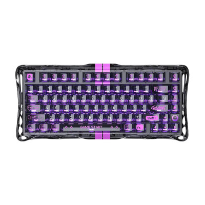 GravaStar Клавіатура механічна Mercury V75 Lite 75keys, Blackcore, USB-A, Transparent Black