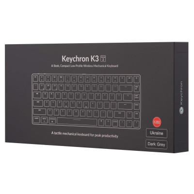 Keychron Клавіатура K3 84 Key Gateron Red RGB WL UA Black