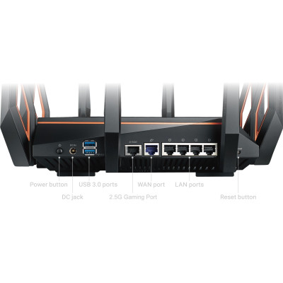 ASUS Маршрутизатор GT-AX11000 AX11000, 4xGE LAN, 1xGE WAN, 2xUSB3.1, MESH, EU-UK ASUS Маршрутизатор GT-AX11000 AX11000, 4xGE LAN, 1xGE WAN, 2xUSB3.1, MESH, EU-UK