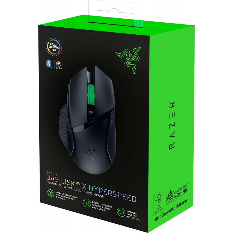 Razer Миша Basilisk V3 X HyperSpeed, RGB, WL/BT, чорний