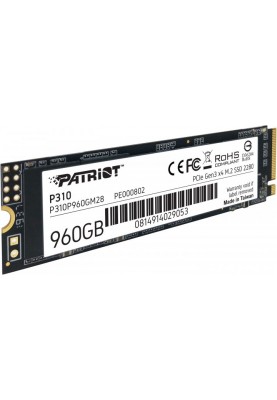 Patriot Накопичувач SSD M.2 960GB Patriot PCIe 3.0 P310