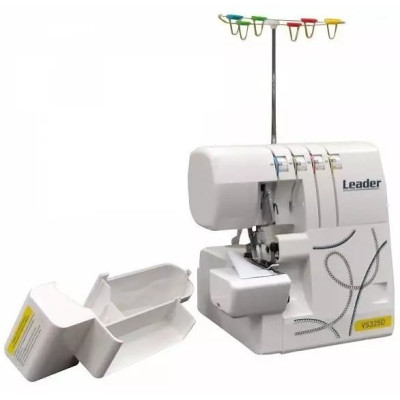 LEADER Оверлок LEADER VS325D, 100Вт, 10 оп., (4, 3, 2-х ниткові шви), білий