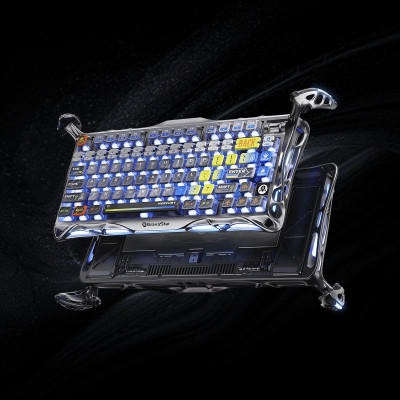 GravaStar Клавіатура механічна Mercury K1 Pro 80keys, GravaStar x Kailh Speedy Mint, BT/WL/USB, RGB, Interstellar Silver
