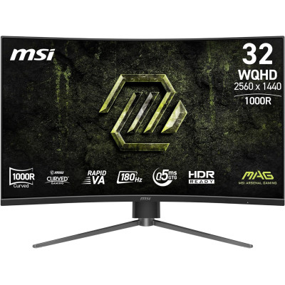 MSI Монітор MSI 31.5" MAG 325CQPF-E18 2xHDMI, DP, Audio, VA, 2560x1440, 180Hz, 0.5ms, sRGB 111%, CURVED, AdaptiveSync, HAS