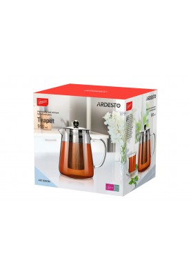 ARDESTO Gemini Teapot[Заварник Milano, 950 мл, боросилікатне скло, нержавіюча сталь]