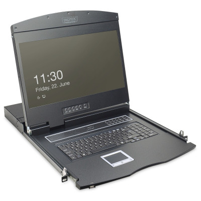 Digitus Консоль Modular 19" TFT, 16 port CAT 5 KVM, RU keyboard, RAL 9005